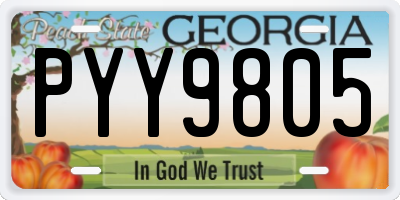 GA license plate PYY9805