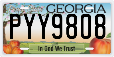 GA license plate PYY9808