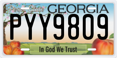 GA license plate PYY9809