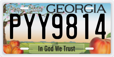 GA license plate PYY9814