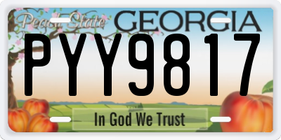 GA license plate PYY9817