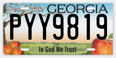 GA license plate PYY9819