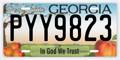 GA license plate PYY9823