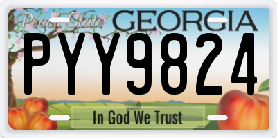 GA license plate PYY9824