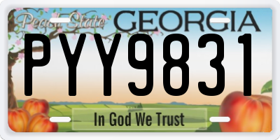 GA license plate PYY9831