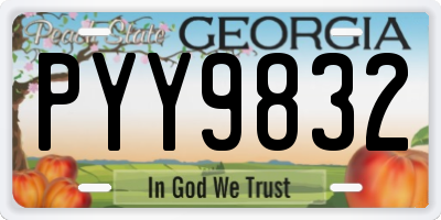 GA license plate PYY9832