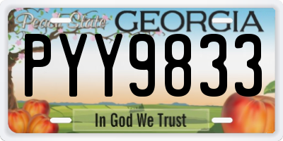 GA license plate PYY9833