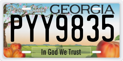 GA license plate PYY9835