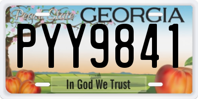 GA license plate PYY9841