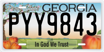 GA license plate PYY9843