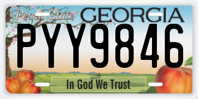 GA license plate PYY9846