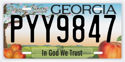GA license plate PYY9847