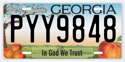 GA license plate PYY9848