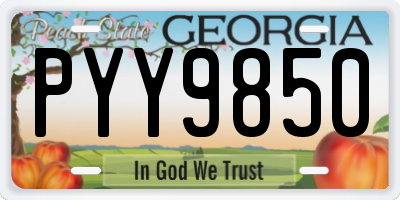 GA license plate PYY9850
