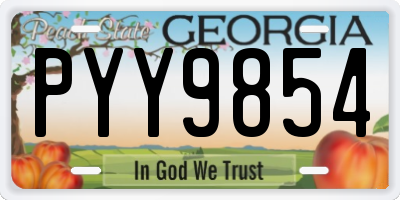 GA license plate PYY9854