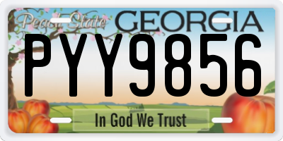 GA license plate PYY9856