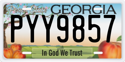 GA license plate PYY9857