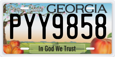 GA license plate PYY9858