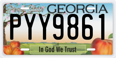 GA license plate PYY9861