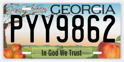 GA license plate PYY9862