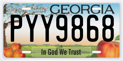 GA license plate PYY9868