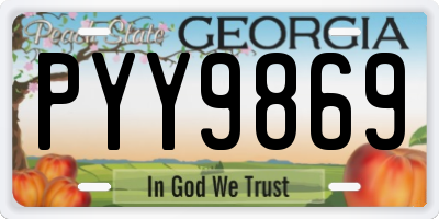 GA license plate PYY9869