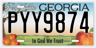 GA license plate PYY9874