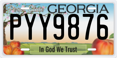 GA license plate PYY9876