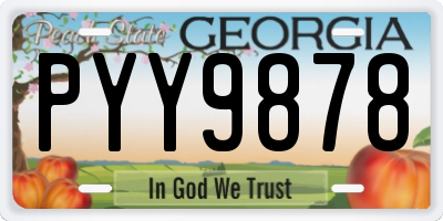 GA license plate PYY9878