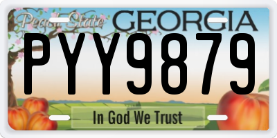 GA license plate PYY9879