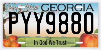 GA license plate PYY9880