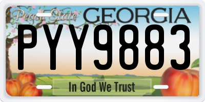 GA license plate PYY9883