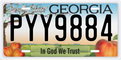 GA license plate PYY9884