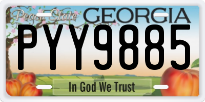 GA license plate PYY9885
