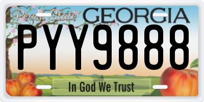 GA license plate PYY9888