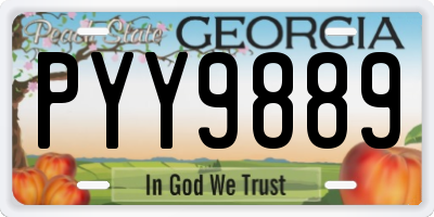 GA license plate PYY9889