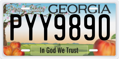 GA license plate PYY9890