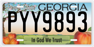 GA license plate PYY9893