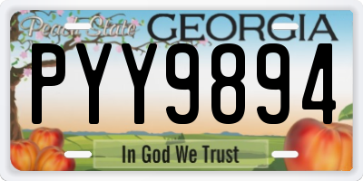 GA license plate PYY9894