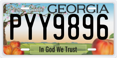 GA license plate PYY9896