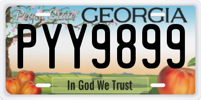 GA license plate PYY9899