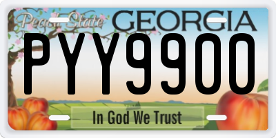 GA license plate PYY9900