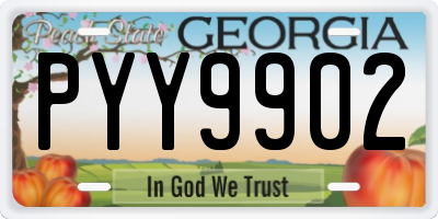 GA license plate PYY9902