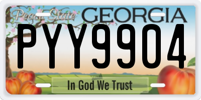 GA license plate PYY9904