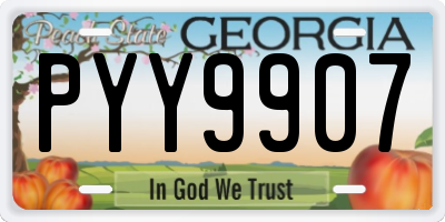 GA license plate PYY9907