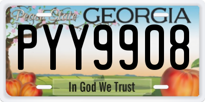 GA license plate PYY9908