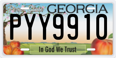 GA license plate PYY9910