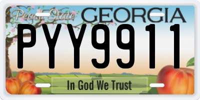 GA license plate PYY9911