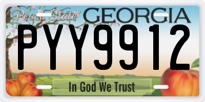 GA license plate PYY9912