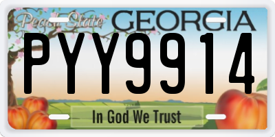 GA license plate PYY9914